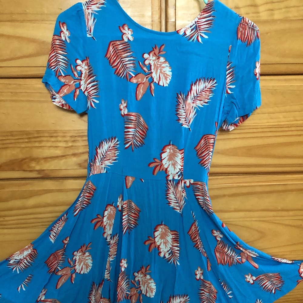Blue Floral Print SunDress